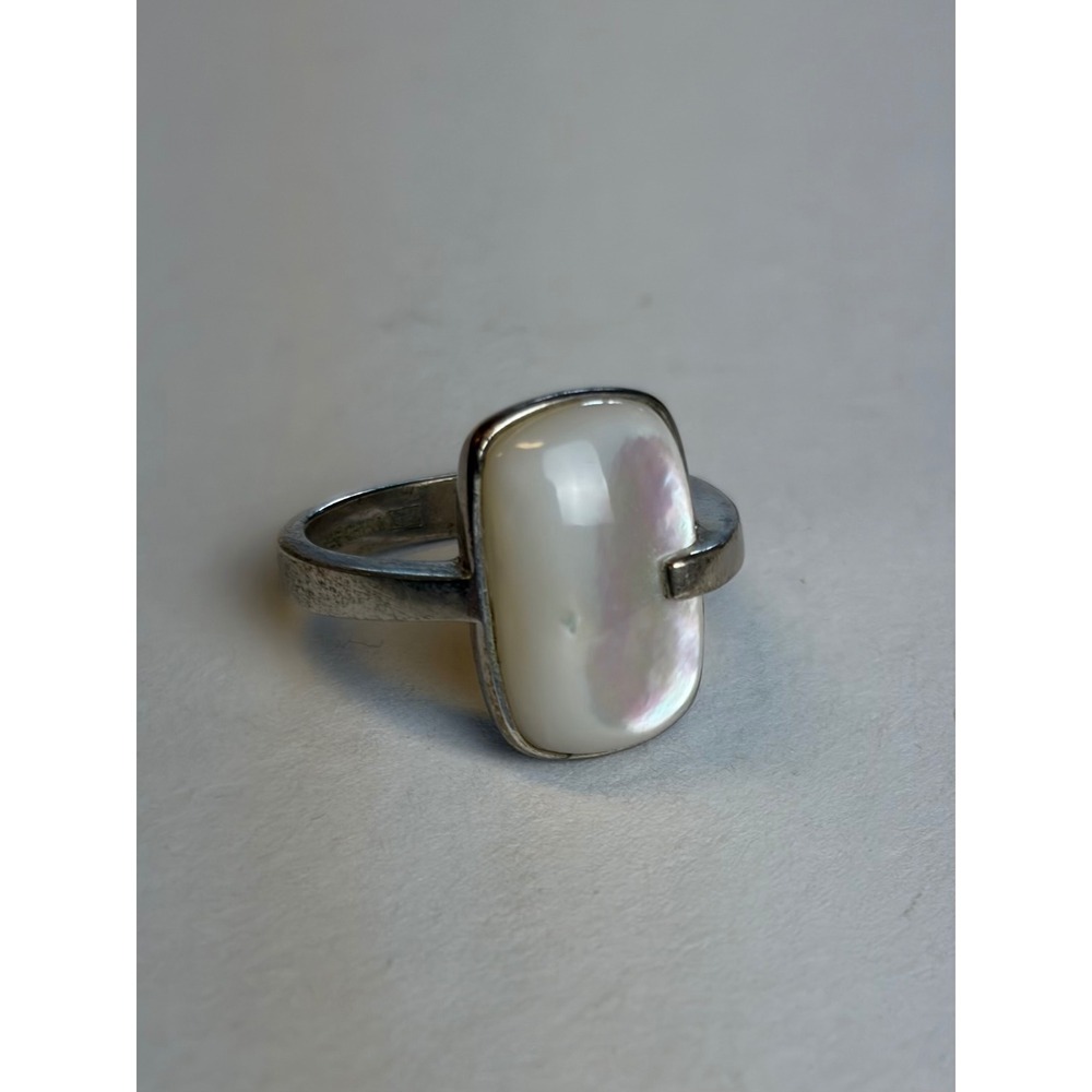 GV Ring 6.5 Silver Mother of Pearl? Rectangular Minimalist 925 Sterling‎ HSN QVC